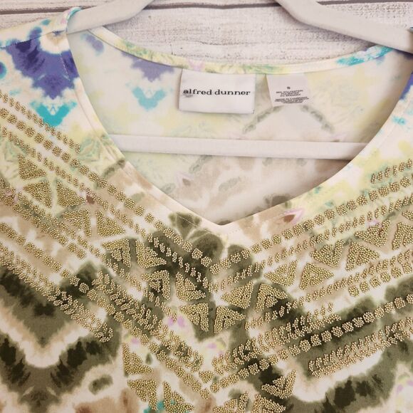 Alfred Dunner M Neptune Beach Crew Neck Beach Wave Top - Picture 3 of 9